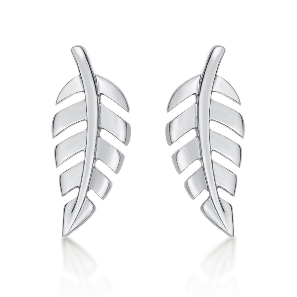 Sterling Silver Feather Earrings