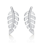 Sterling Silver Feather Earrings