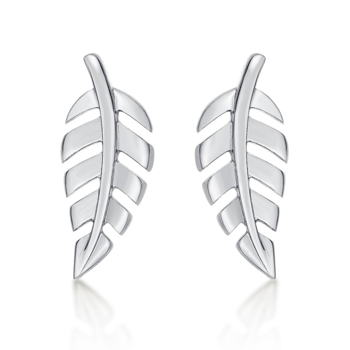 Sterling Silver Feather Earrings