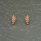 Rose Gold Plated Sterling Silver Feather Earrings
