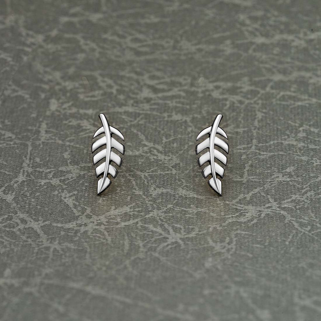 Sterling Silver Feather Earrings