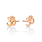 Rose Gold Plated Sterling Silver OM Earrings