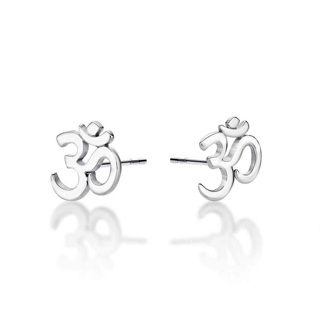 Sterling Silver OM Earrings