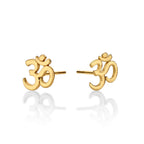 Yellow Gold Plated Sterling Silver OM Earrings