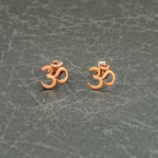 Rose Gold Plated Sterling Silver OM Earrings