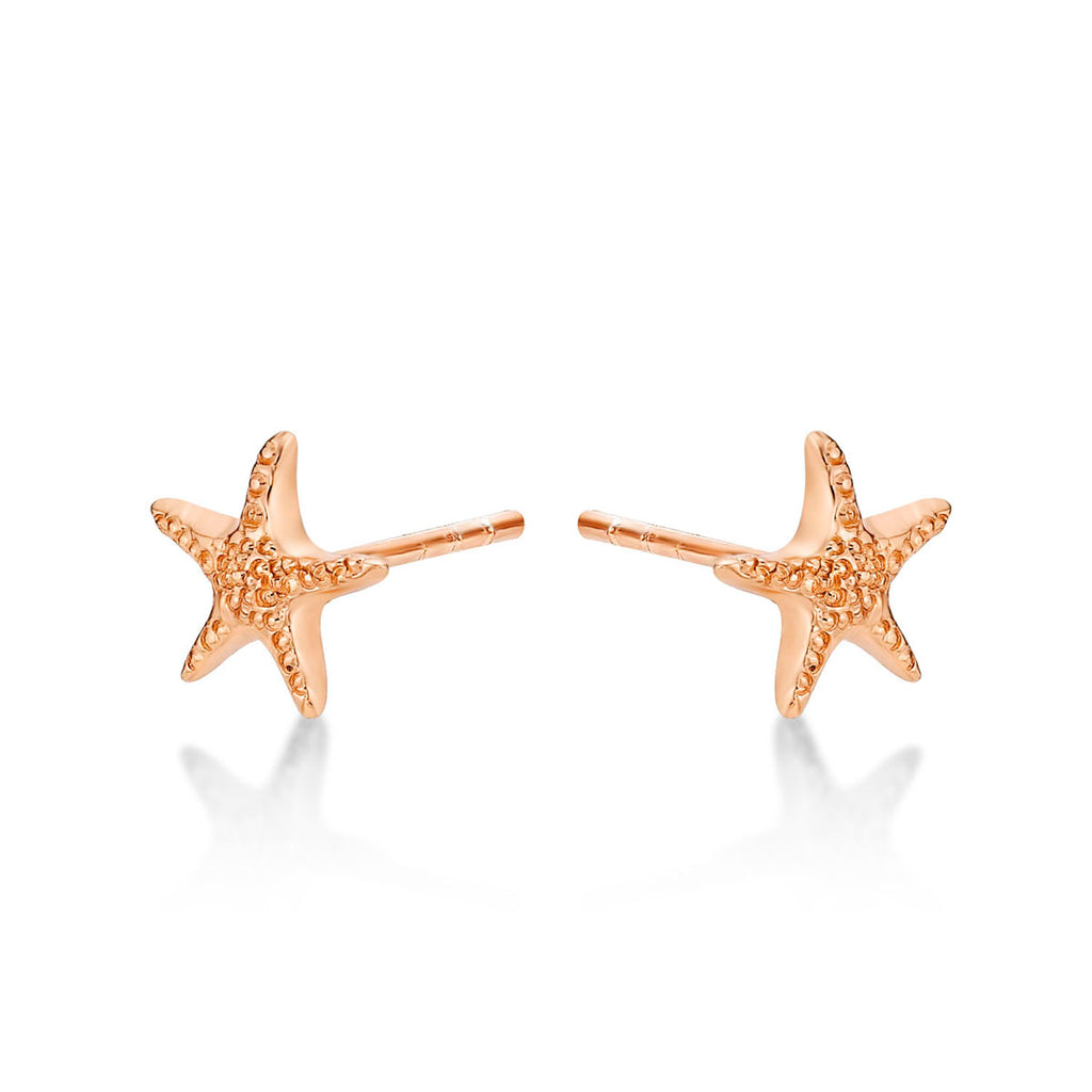 Rose Gold Plated Sterling Silver Starfish Earrings