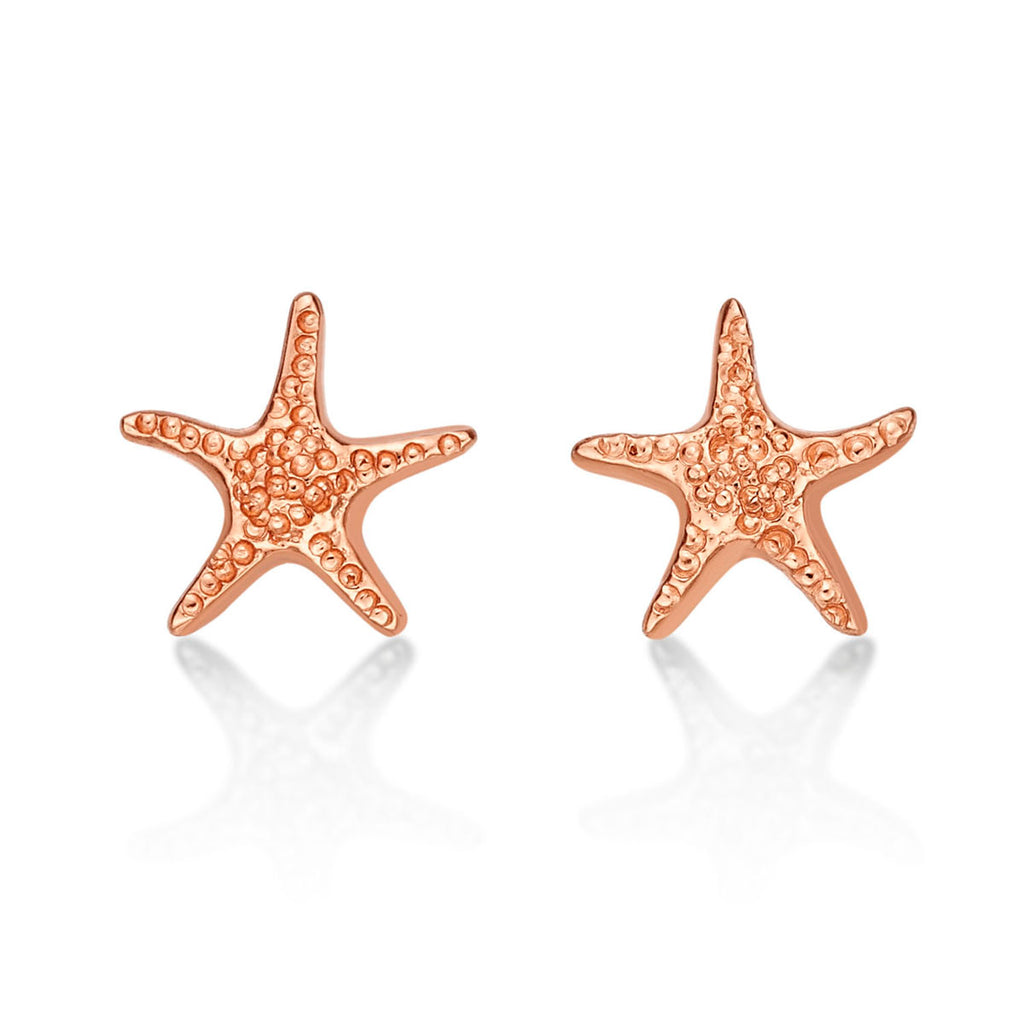 Rose Gold Plated Sterling Silver Starfish Earrings