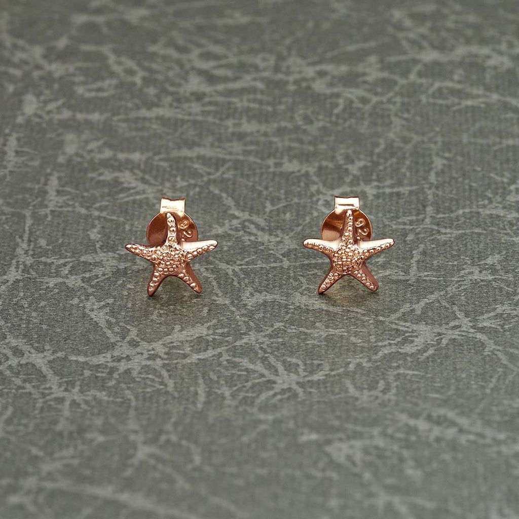 Rose Gold Plated Sterling Silver Starfish Earrings