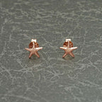 Rose Gold Plated Sterling Silver Starfish Earrings