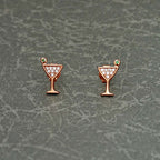 Rose Gold Plated Sterling Silver Cocktail Earrings with Cubic Zirconia