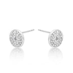 Sterling Silver Silver Star Earrings with Cubic Zirconia