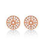 Rose Gold Plated Sterling Silver Silver Star Earrings with Cubic Zirconia