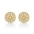 Yellow Gold Plated Sterling Silver Silver Star Earrings with Cubic Zirconia