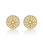 Yellow Gold Plated Sterling Silver Silver Star Earrings with Cubic Zirconia