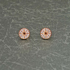 Rose Gold Plated Sterling Silver Silver Star Earrings with Cubic Zirconia