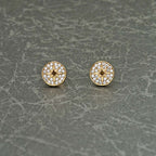 Yellow Gold Plated Sterling Silver Silver Star Earrings with Cubic Zirconia
