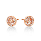 Rose Gold Plated Sterling Silver Face Earrings with Cubic Zirconia