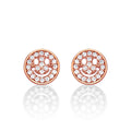 Rose Gold Plated Sterling Silver Face Earrings with Cubic Zirconia