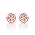 Rose Gold Plated Sterling Silver Face Earrings with Cubic Zirconia