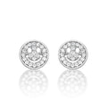 Sterling Silver Happy Face Earrings with Cubic Zirconia