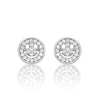 Sterling Silver Happy Face Earrings with Cubic Zirconia