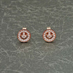 Rose Gold Plated Sterling Silver Face Earrings with Cubic Zirconia