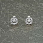 Sterling Silver Happy Face Earrings with Cubic Zirconia