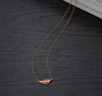 Rose Gold Plated Sterling Silver FEATHER Pendant Necklace