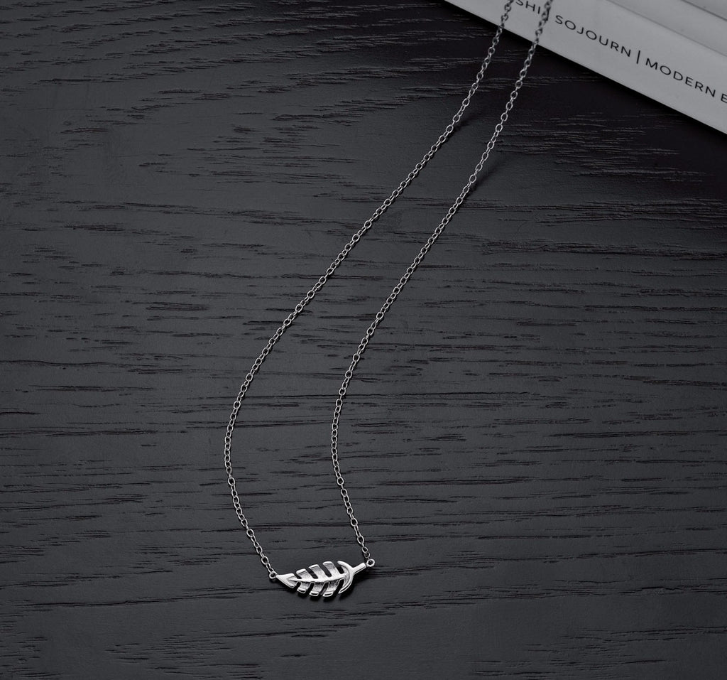 Sterling Silver FEATHER Pendant Necklace