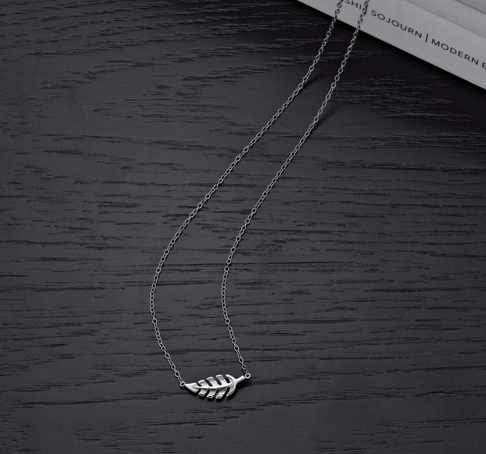 Sterling Silver FEATHER Pendant Necklace