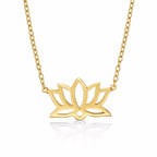 Yellow Gold Plated Sterling Silver LOTUS Pendant Necklace