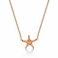 Rose Gold Plated Sterling Silver Starfish Pendant Necklace
