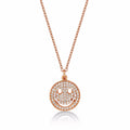 Rose Gold Plated Sterling Silver HAPPY FACE Pendant Necklace with Cubic Zirconia