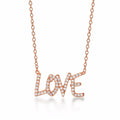 Rose Gold Plated Sterling Silver LOVE Pendant Necklace
