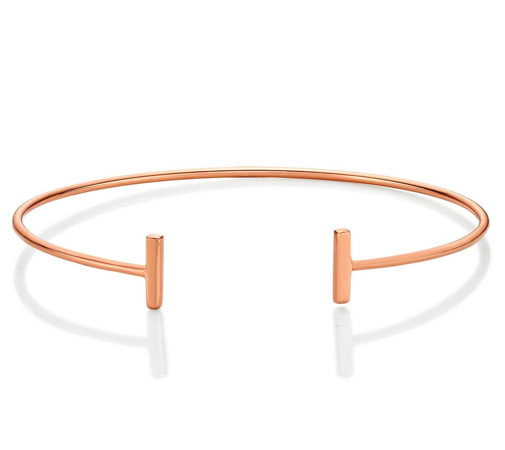 Rose Gold Plated Contemporary Sterling Silver Bangle