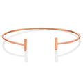 Rose Gold Plated Contemporary Sterling Silver Bangle
