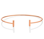 Rose Gold Plated Contemporary Sterling Silver Bangle