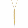 Gold Plated Sterling Silver FEATHER Pendant Necklace with Cubic Zirconia