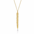 Gold Plated Sterling Silver FEATHER Pendant Necklace with Cubic Zirconia