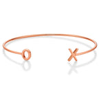 Rose Gold Plated XO (Hugs & Kisses) Sterling Silver Bangle