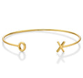 Yellow Gold Plated XO (Hugs & Kisses) Sterling Silver Bangle