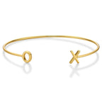 Yellow Gold Plated XO (Hugs & Kisses) Sterling Silver Bangle