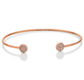 Rose Gold Plated Sterling Silver Sparkle Bangle with Cubic Zirconia