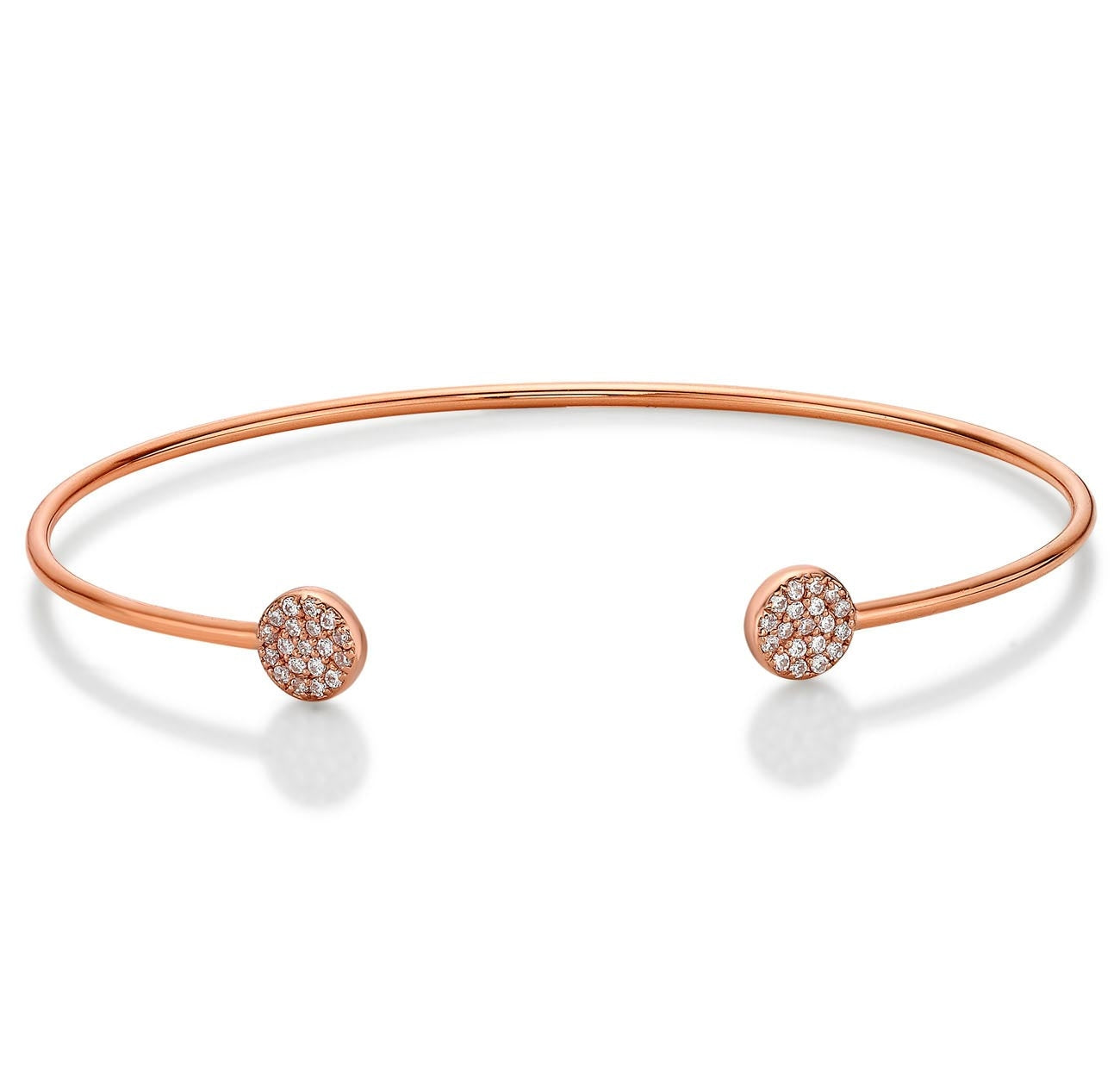 Rose Gold Plated Sterling Silver Sparkle Bangle with Cubic Zirconia