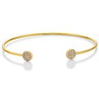 Yellow Gold Plated Sterling Silver Sparkle Bangle with Cubic Zirconia