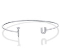 Sterling Silver 'Screw-U' Bangle with Cubic Zirconia Stones