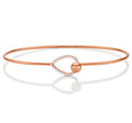 Rose Gold Plated Elegant Sterling Silver Bangle with Cubic Zirconia