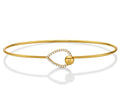 Yellow Gold Plated Elegant Sterling Silver Bangle with Cubic Zirconia