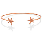 Rose Gold Plated Sterling Silver Starfish Bangle