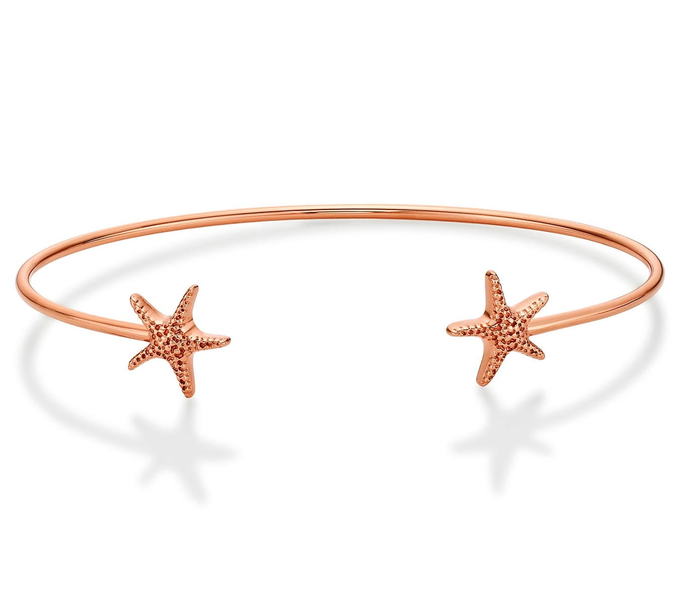 Rose Gold Plated Sterling Silver Starfish Bangle